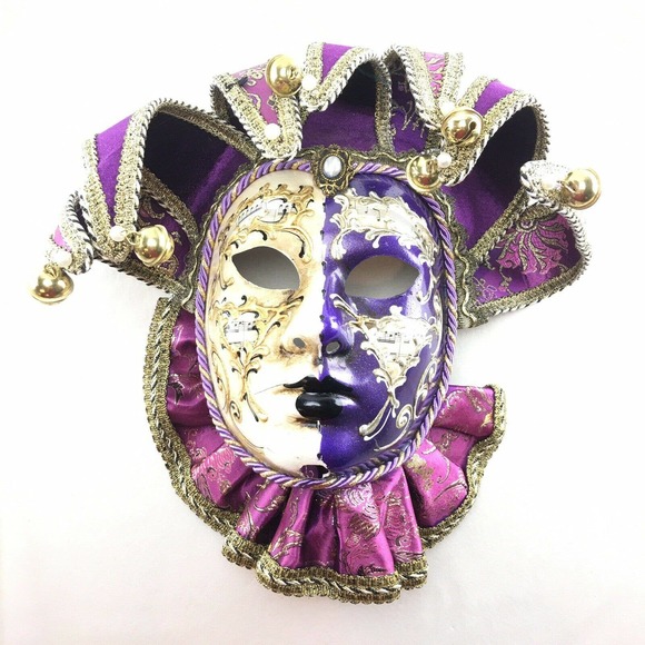 Venetian Masquerade Mask Hand Painted In Venice Venezia Italy Authentic